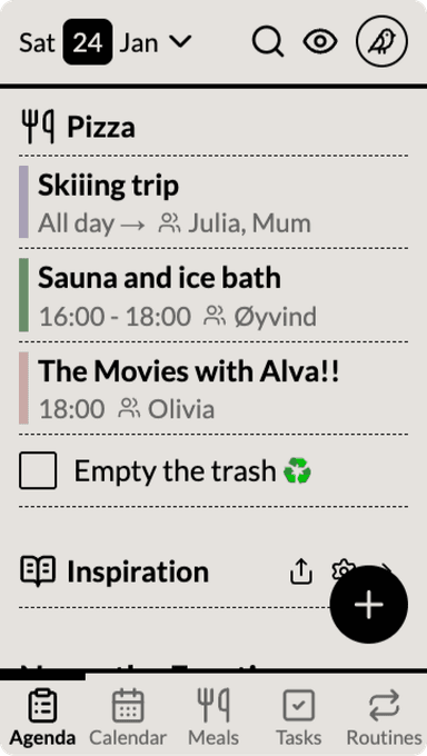 Agenda view